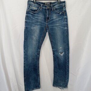 Salvage Supply BKE Jeans Mens 30R Anarchy Straight Relaxed Fit Distressed Low